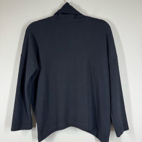 Clara Sun Woo Cowl Neck Knit Sweater Black Stretch Women’s Size Medium - Picture 4 of 5